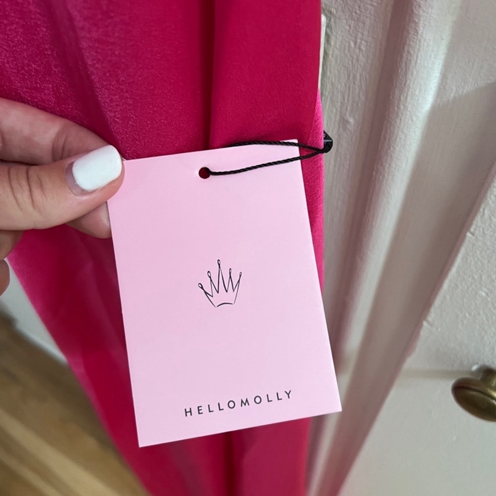 Hello Molly, Hot Pink Satin Maxi Dress Size 8